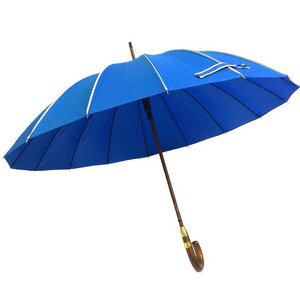 50 Inch Wooden Handle Wooden Umbrella 16 Ribs Automatic Open Rain Umbrella