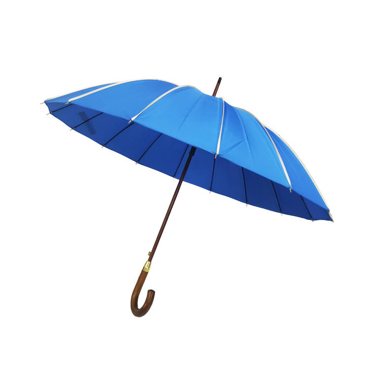 50 Inch Wooden Handle Wooden Umbrella 16 Ribs Automatic Open Rain Umbrella