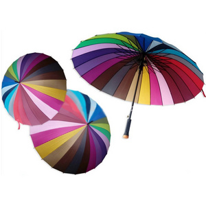 Black Coated Rainbow Umbrella China Manufacturer Promotion Advertising Umbrella Straight Golf Umbrella