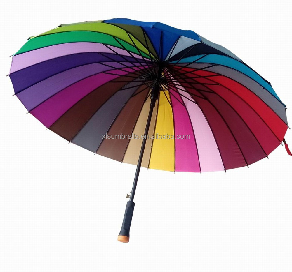 Black Coated Rainbow Umbrella China Manufacturer Promotion Advertising Umbrella Straight Golf Umbrella