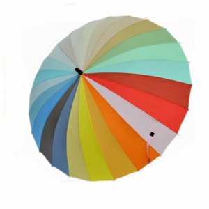 High quality Rainbow Crook Handle Design Outdoor Straight Automatic Golf Umbrella