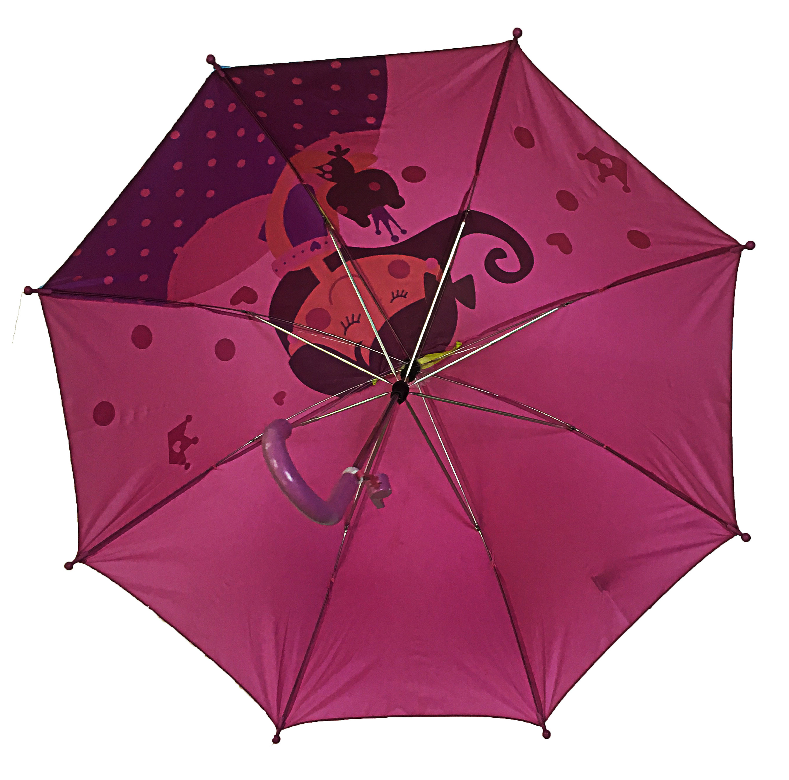 3D Animal Shape Manual Open Children Cartoon pattern plastic handle Umbrella With Ear