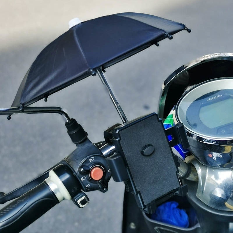 Motorcycle Electric Car Riding Navigation Phone Holder Waterproof Small Umbrella