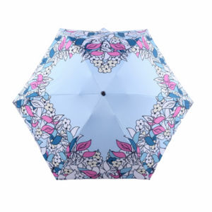 Super Mini Black Coating Travel Custom heart shape printing Single Layer 5 Folding Umbrella