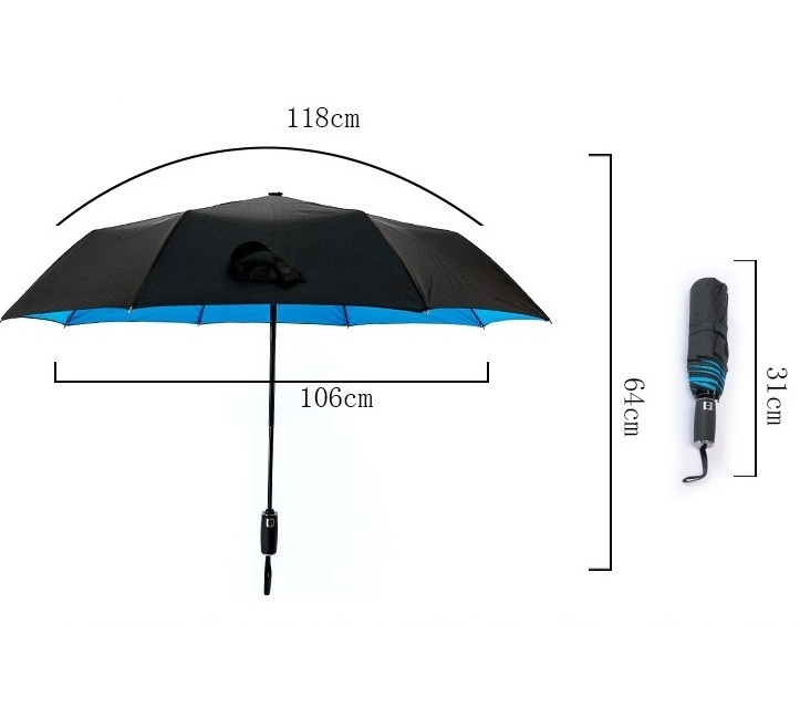 Fully Automatic Foldable Waterproof Umbrella  2 layers compact umbrella