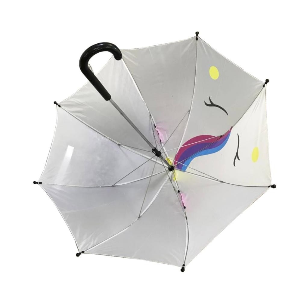 Unicorn umbrella w/Stars Pop up Umbrella for Kid with Safety Open and Close Age 3-7