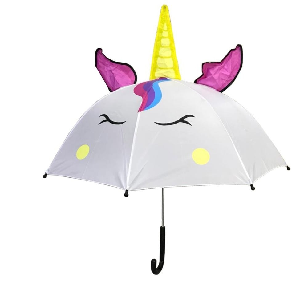 Unicorn umbrella w/Stars Pop up Umbrella for Kid with Safety Open and Close Age 3-7