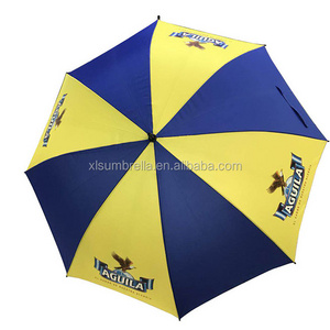 Wholesale Manual Opening Close Top Quality 30 Inch Blue Yellow Stitching Big Golf Custom Logo Printing High Hot Sale Umbrella