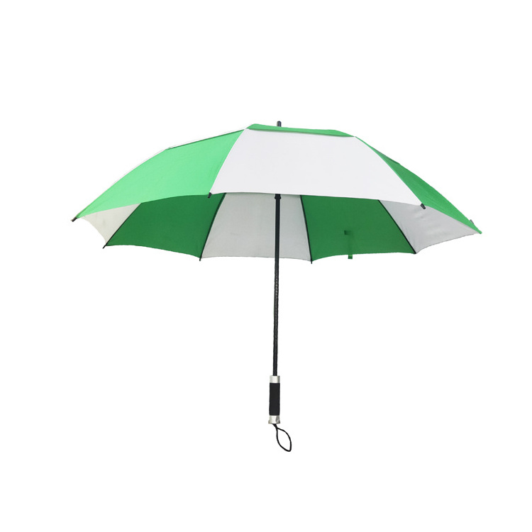 62 Inch Manual Open Fiberglass  Double Layer  Canopy Golf Umbrella Rain Umbrella