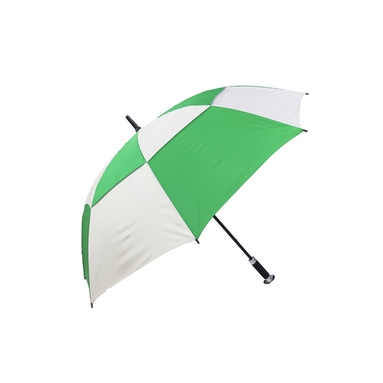 62 Inch Manual Open Fiberglass  Double Layer  Canopy Golf Umbrella Rain Umbrella