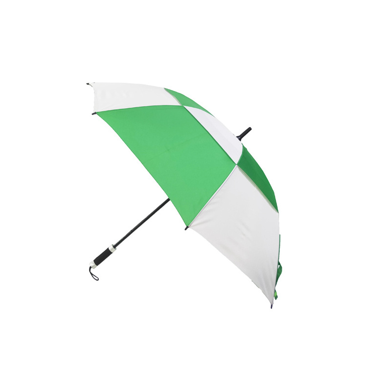 62 Inch Manual Open Fiberglass  Double Layer  Canopy Golf Umbrella Rain Umbrella