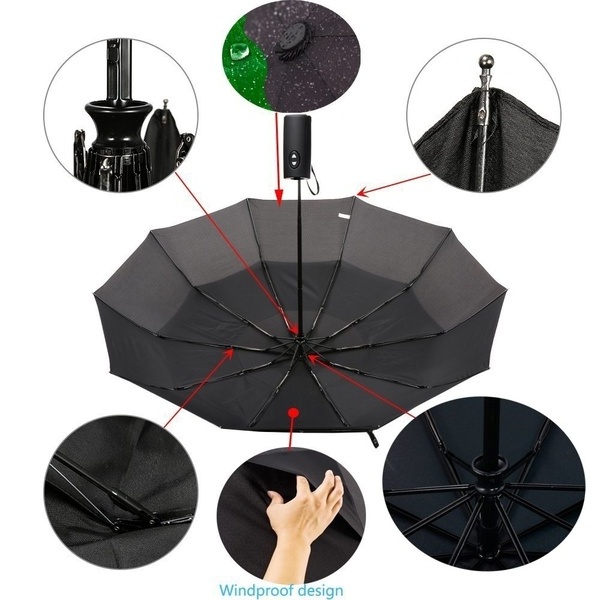 Travel Umbrella Folding Large Automatic Golf Umbrellas Windproof Double Crown Cover Compact