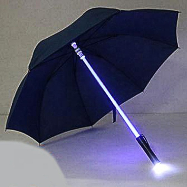 China supplier creative stick tunable straight LED golf LED Laser Sword Light up Flashing Golf Umbrellas with 7 Color Changing