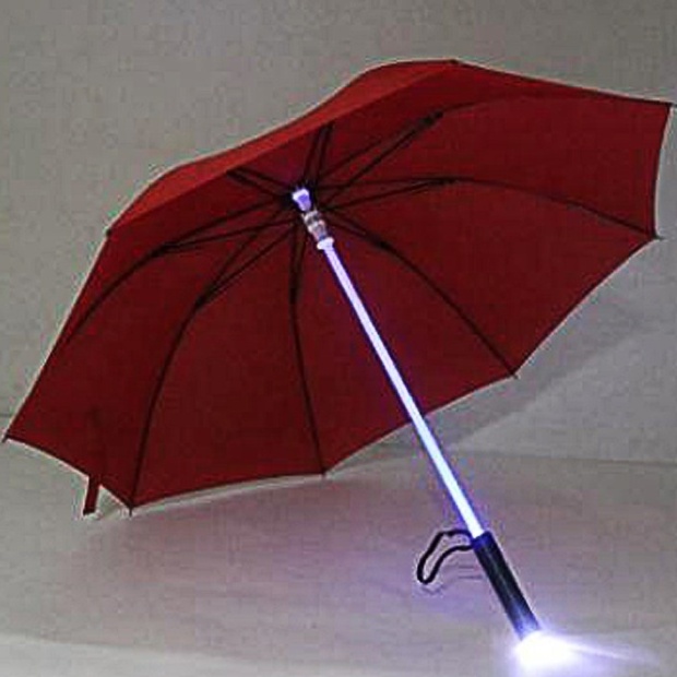 China supplier creative stick tunable straight LED golf LED Laser Sword Light up Flashing Golf Umbrellas with 7 Color Changing