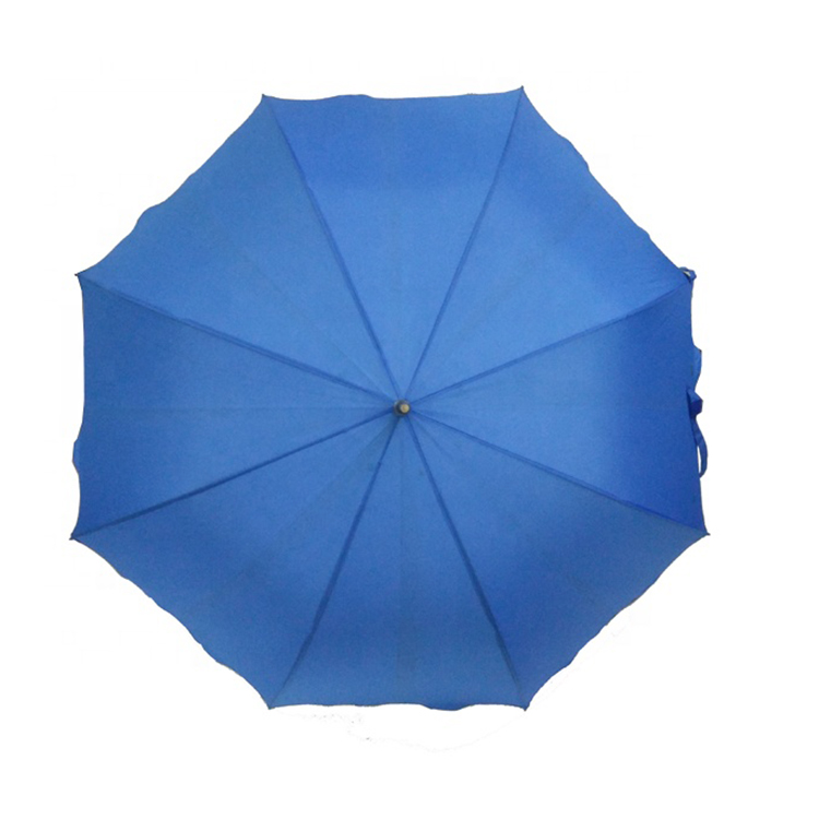 High quality aluminum shaft long handle flower edge auto open windproof straight rainy umbrella