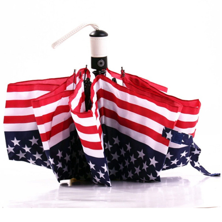 Wholesale free sample cheap factory wholesale America British UK USA flag printing 3 folding umbrella travel umbrella