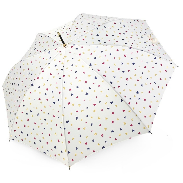 23 Inches Hearts printed long handle Outdoor Ladies Fashion Automatic straight Umbrella