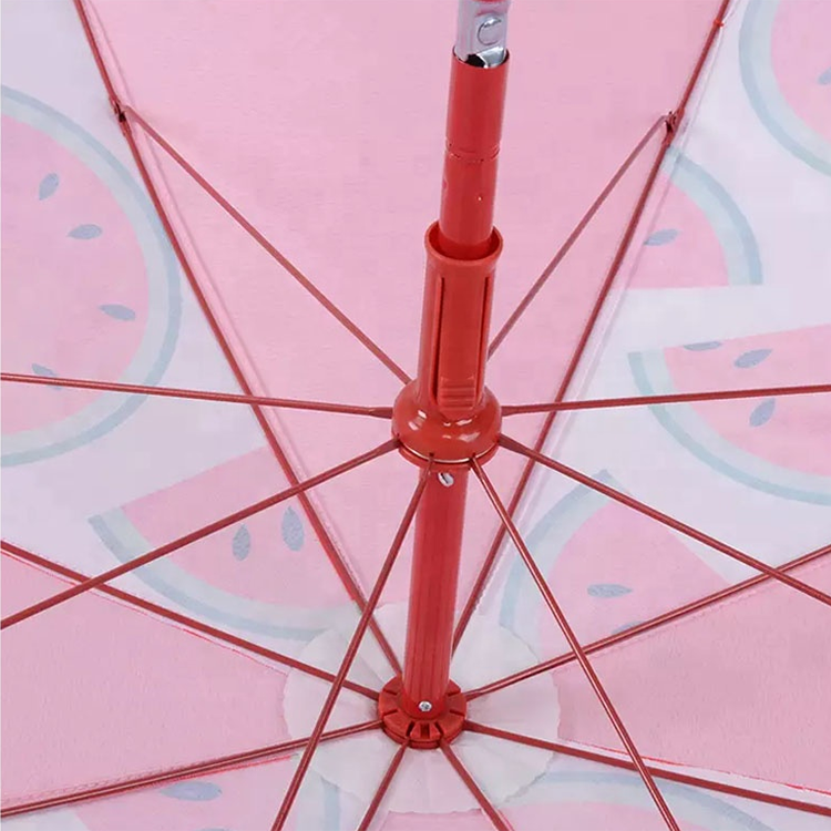 Custom New Design Red Frame Waterproof Outdoor Patio Watermelon Pattern Beach Umbrella