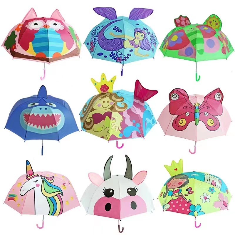 boys and girls cheap personalized 3D frog animal kids 3d carton cute animal frog children party boys girls umbrellas