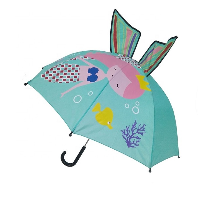 Free Sample  Animal Shape Children Umbrella Customized Mermaid Printing Cartoon Kids Umbrella