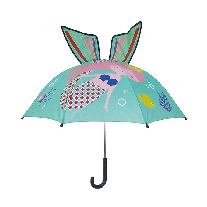 Free Sample  Animal Shape Children Umbrella Customized Mermaid Printing Cartoon Kids Umbrella