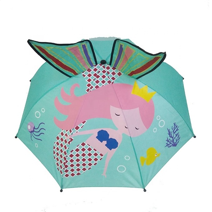 Free Sample  Animal Shape Children Umbrella Customized Mermaid Printing Cartoon Kids Umbrella