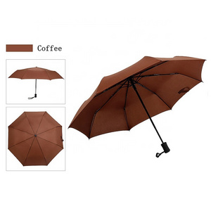 Plain Waterproof Fabric Rain Telescopic Umbrella, BrownColor Rain Telescopic Automatic Umbrella With Waterproof Fabric