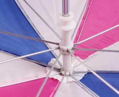 White Children Umbrella Auto Open Metal Shaft Fiberglass Ribs Painting  Umbrella