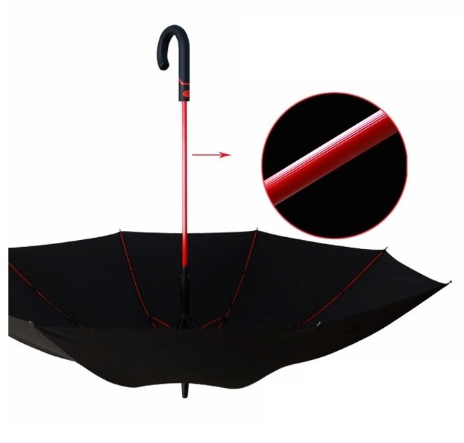 Bigger Size Automatic Open Red  Fiberglass Frame Men's Umbrella