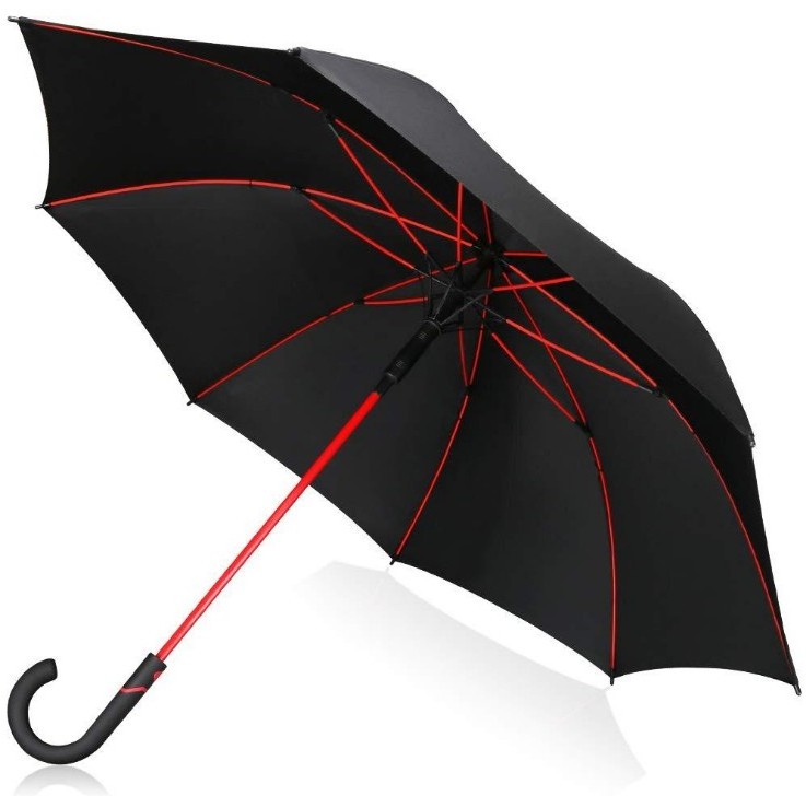 Bigger Size Automatic Open Red  Fiberglass Frame Men's Umbrella