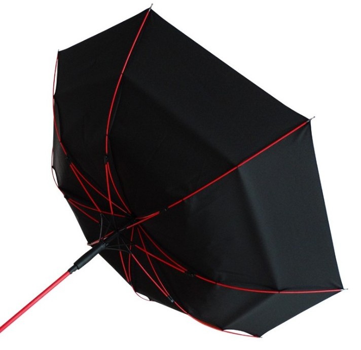 Bigger Size Automatic Open Red  Fiberglass Frame Men's Umbrella