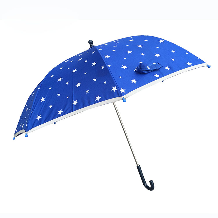 Windproof 19'' star Print Kid Cartoon Automatic Boys Girls plastic handle Straight Umbrella