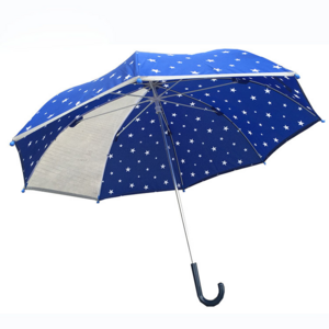 Windproof 19'' star Print Kid Cartoon Automatic Boys Girls plastic handle Straight Umbrella