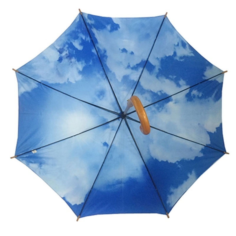 Blue And Sky White Cloud Beach Logo Outdoor Parasol Supplier Umbrella