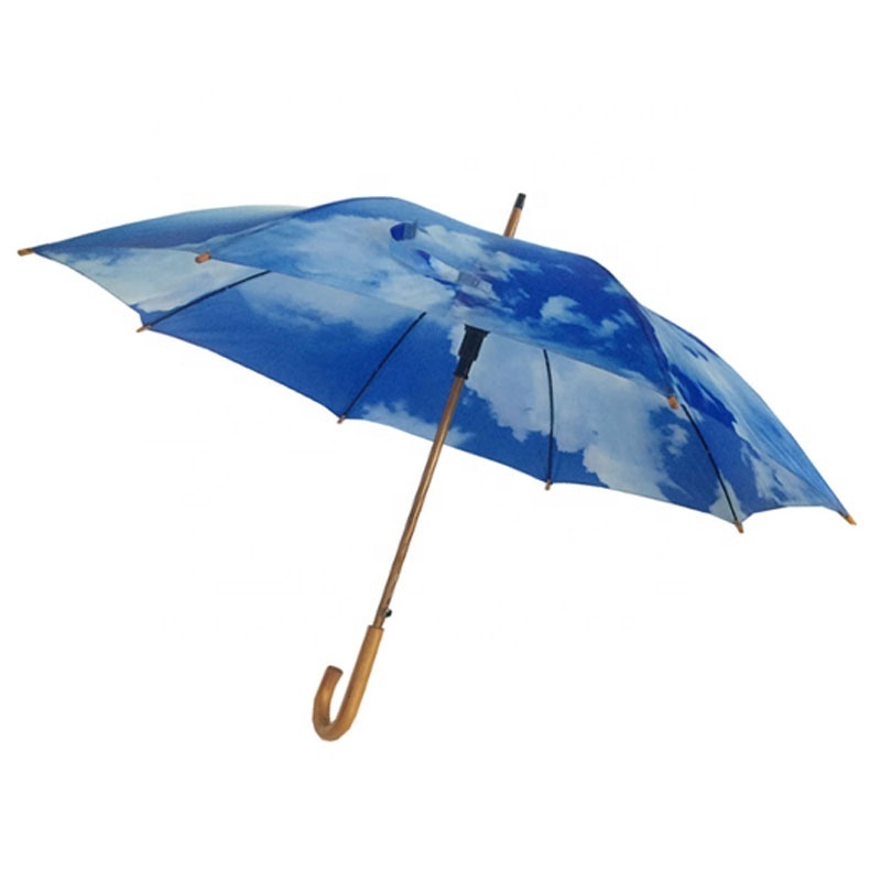 Blue And Sky White Cloud Beach Logo Outdoor Parasol Supplier Umbrella