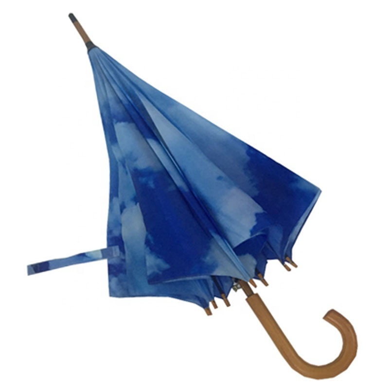 Blue And Sky White Cloud Beach Logo Outdoor Parasol Supplier Umbrella