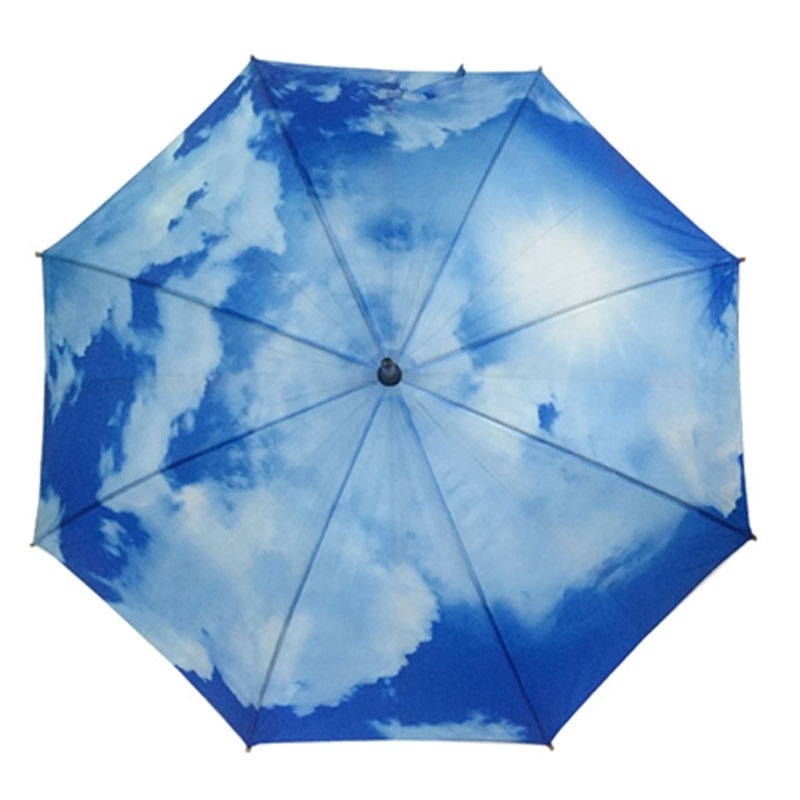 Blue And Sky White Cloud Beach Logo Outdoor Parasol Supplier Umbrella