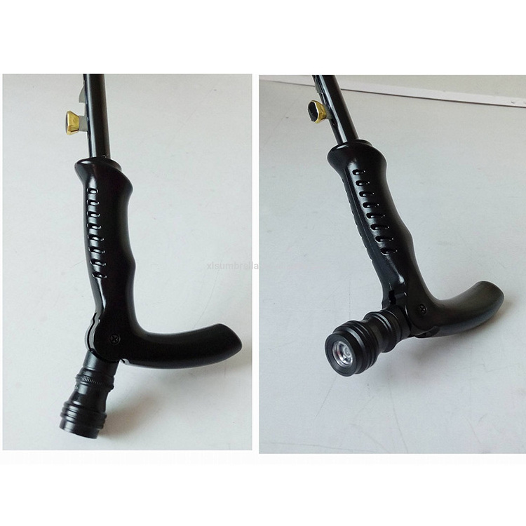 cost effective black walking stick umbrella  with flashlight led umbrella