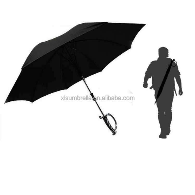 Katana Samurai Shape Funny Auto Open Fencing Long Knife Umbrella With Sword Handle And Carrier Pouch