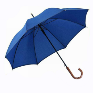 Solid color rainproof J-shape Wooden Handle Carbon Fiber automatic Straight Umbrella