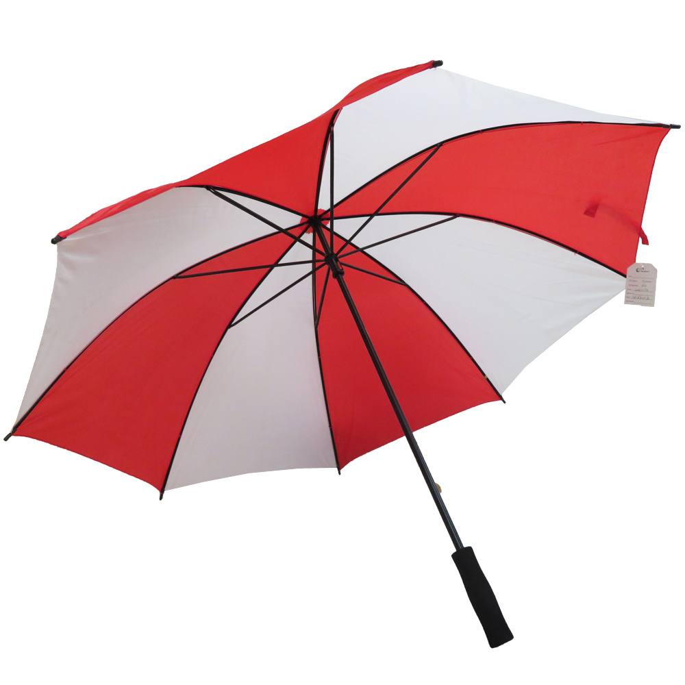 Windproof Multi Color Storm Proof Vented Free Sample Red And White Straight  Advertising Gift Windproof Golf Umbrella