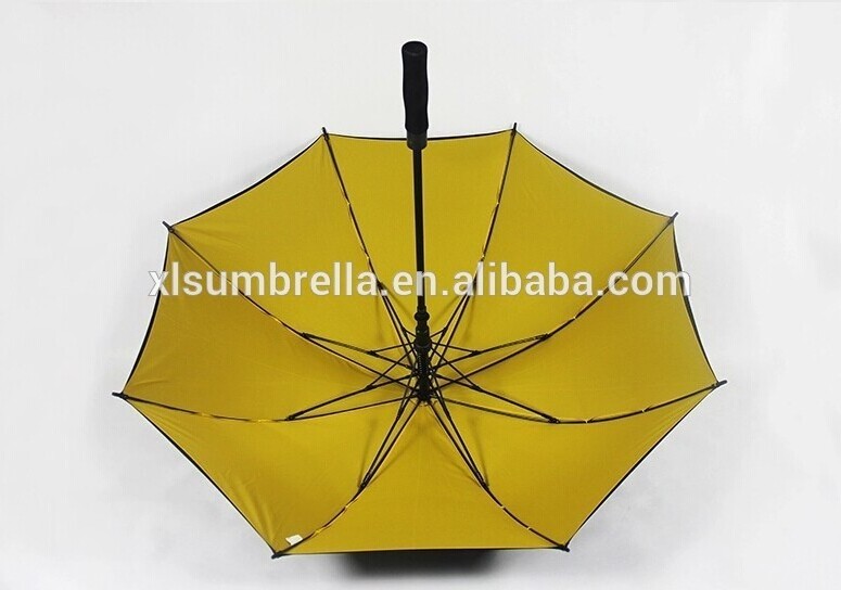 Promotional double layer printed sport golf umbrella with windproof carbon fiber