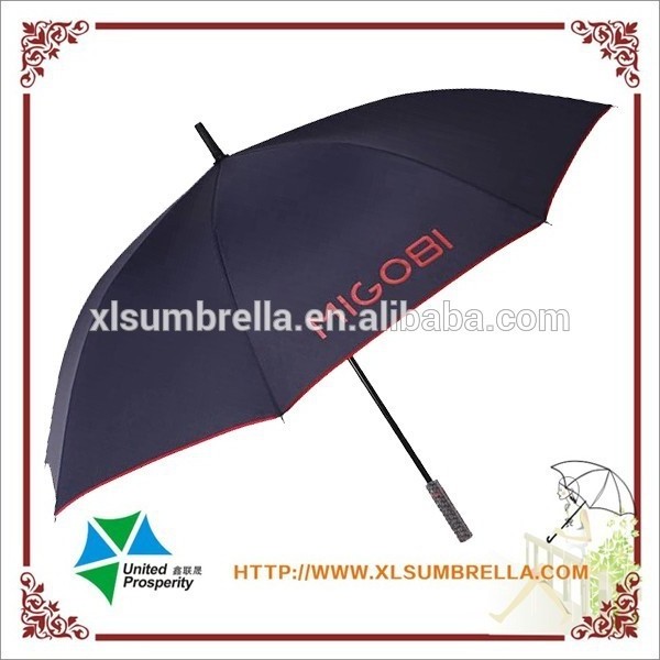 Promotional double layer printed sport golf umbrella with windproof carbon fiber