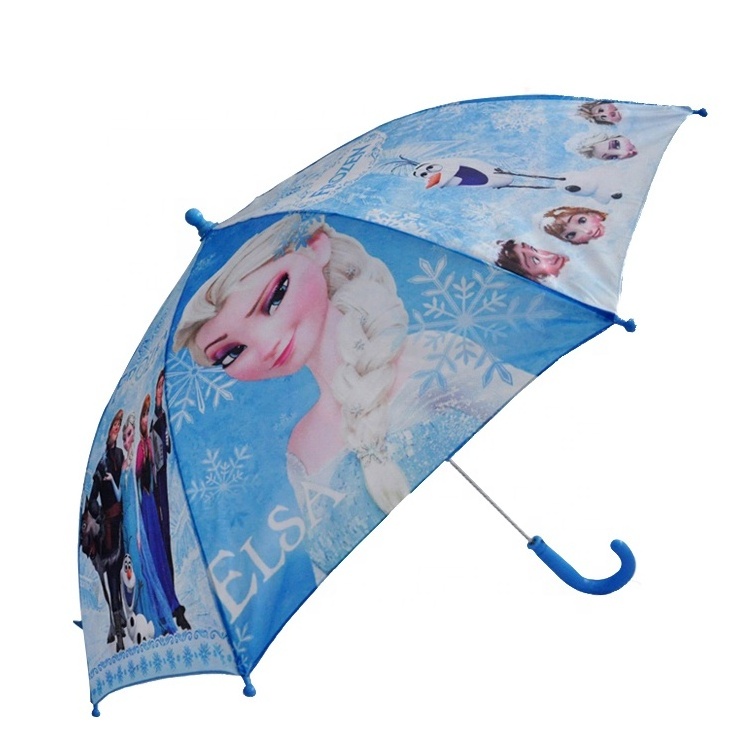 Suppliers Manufacturer Wholesale Custom Logo Color Frozen Elsa Princess Cartoon Animal Cheap Stick Girl'S Kids Umbrella