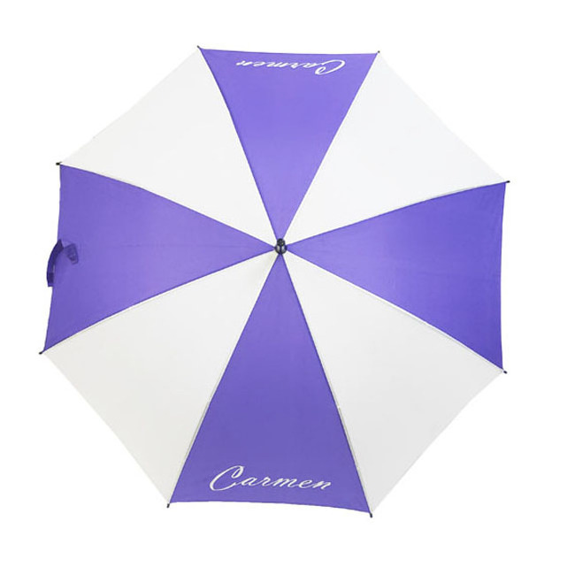 Factory Wholesale White And Purple Splicing Custom Advertising Straight Cheap Promotion Low Price Customized Rain Umbrella