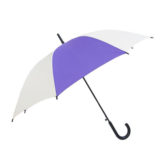 Factory Wholesale White And Purple Splicing Custom Advertising Straight Cheap Promotion Low Price Customized Rain Umbrella