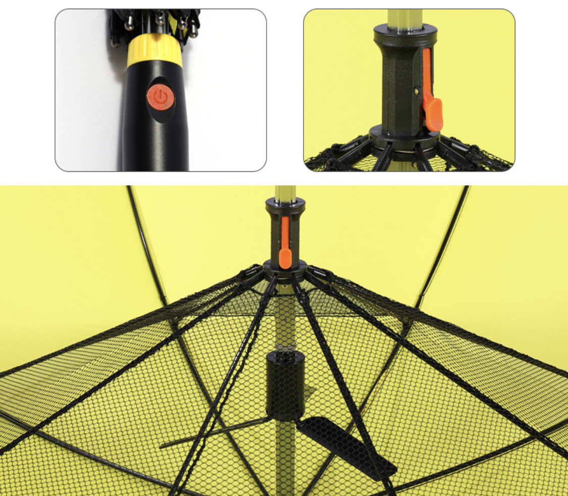 Creative fashional new design solar energy cool built-in fan umbrella with logo