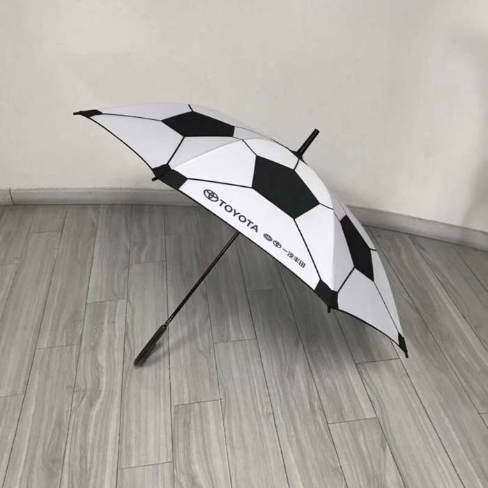 windproof football logo soccer umbrelal,straight umbrella