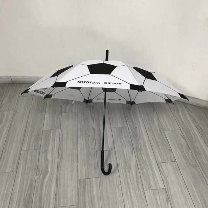 windproof football logo soccer umbrelal,straight umbrella