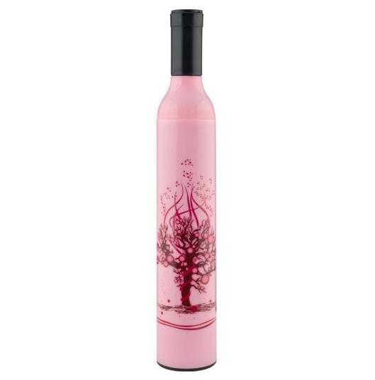 China Factory Free Sample Wholesale Auto Opening And Close Heat Transfer Printing Scenery Wine Bottle Umbrella